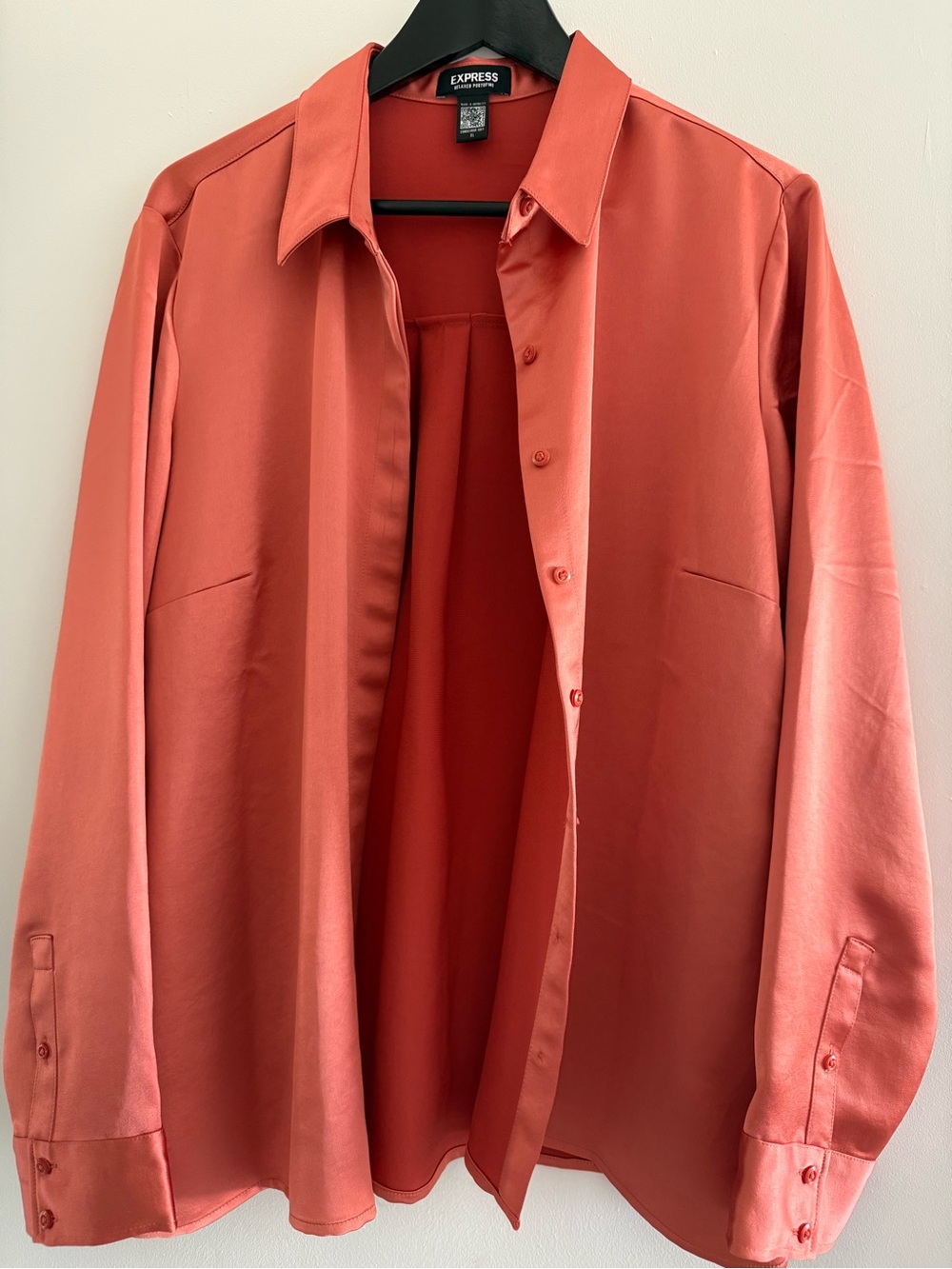 Express Coral Button-Front Women’s Blouse